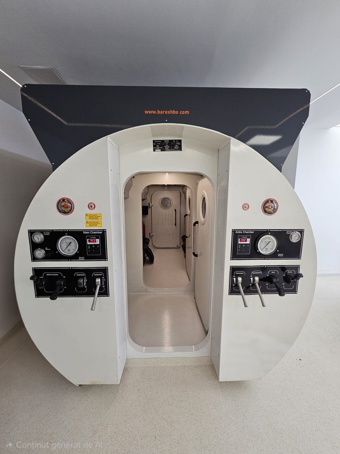 Barocamera OMEGA din Centrul Medical Hyperbarica