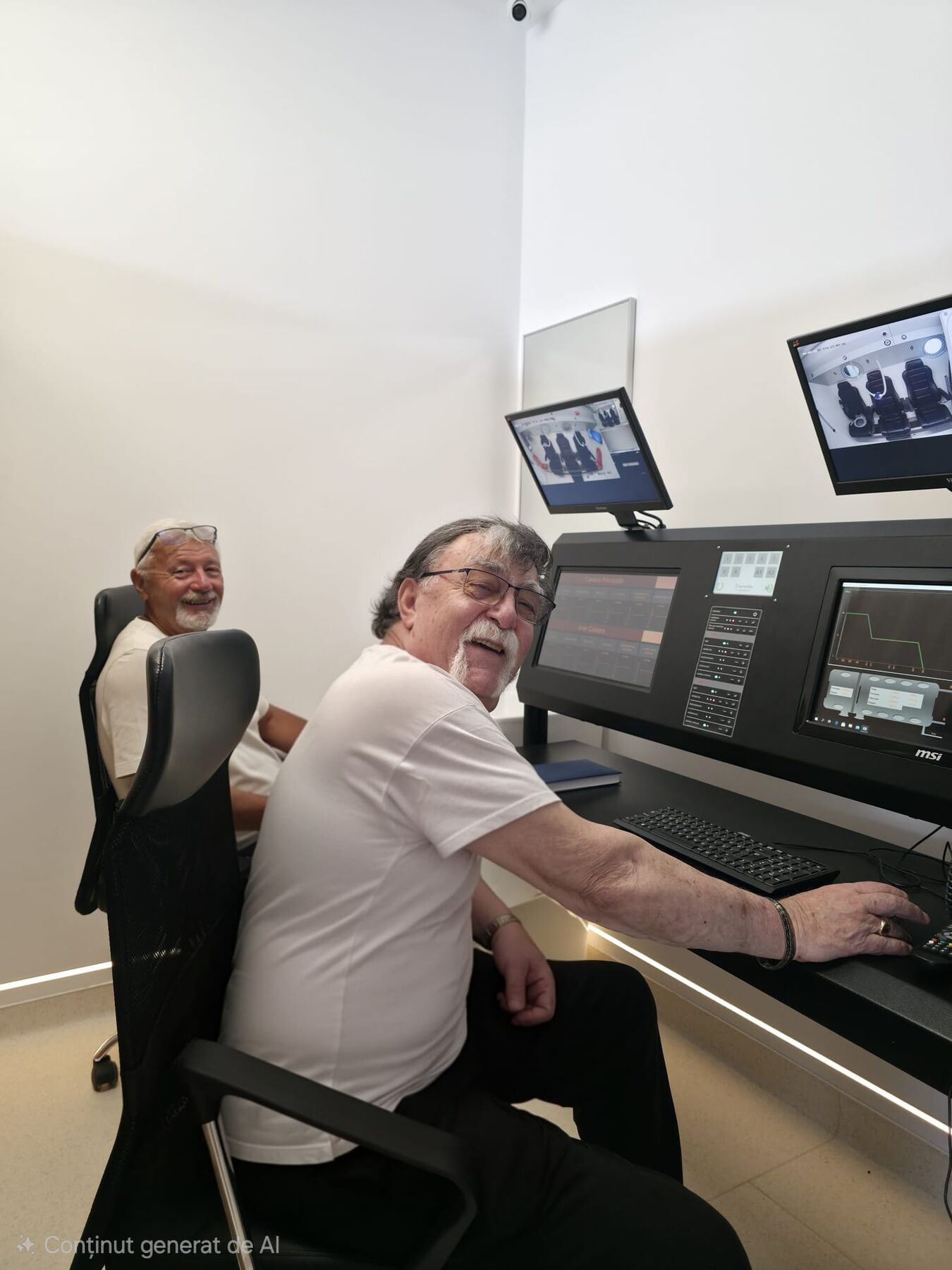Echipa Hyperbarica la consola de operare a barocamerei