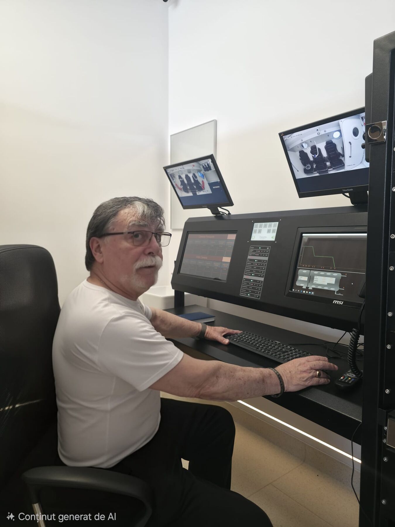 Membru al echipei Hyperbarica la consola de operare